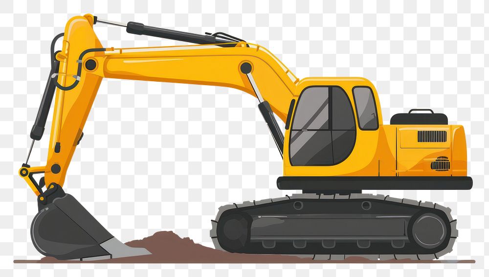 PNG Minimalist illustration of excavator  construction development.