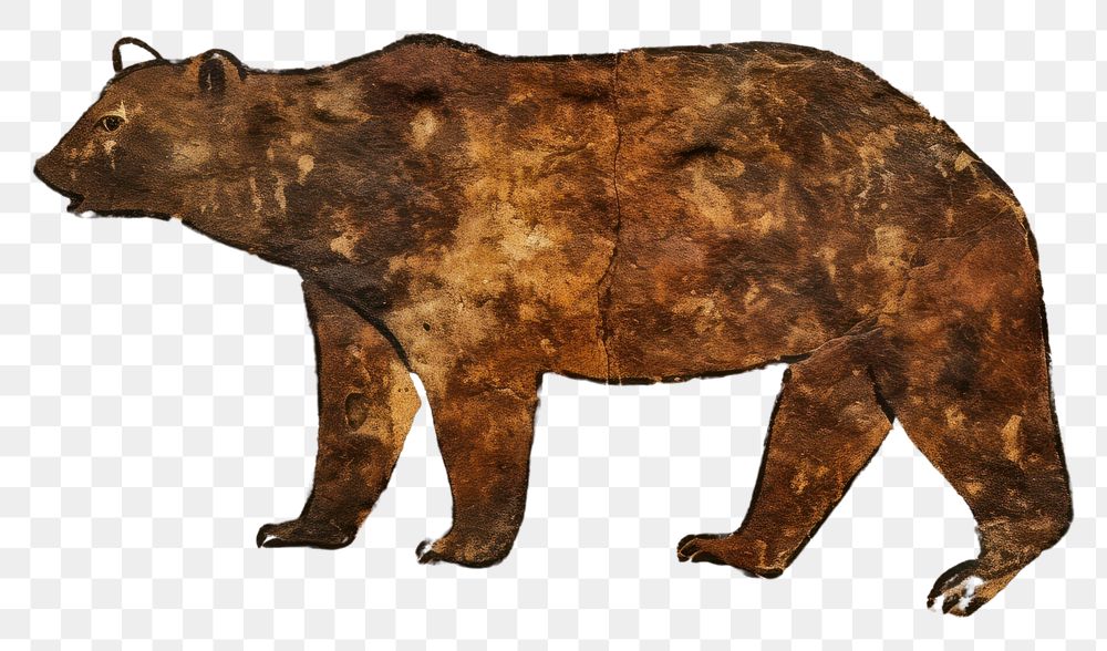 PNG Paleolithic cave art painting style of Bear wildlife ancient mammal.
