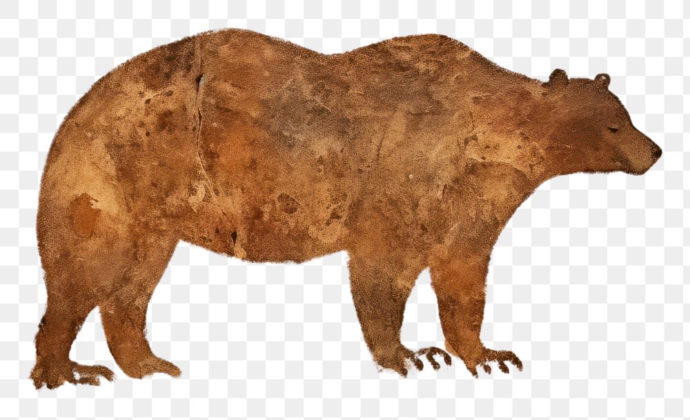 PNG Paleolithic cave art painting style of Bear bear wildlife ancient.