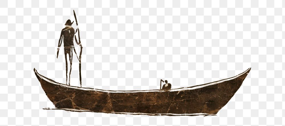 PNG Paleolithic cave art painting style of Boat boat outdoors vehicle.