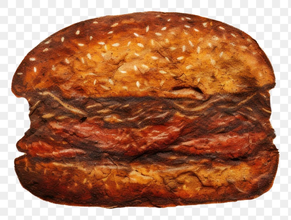 PNG Paleolithic cave art painting style of Burger bread food hamburger.