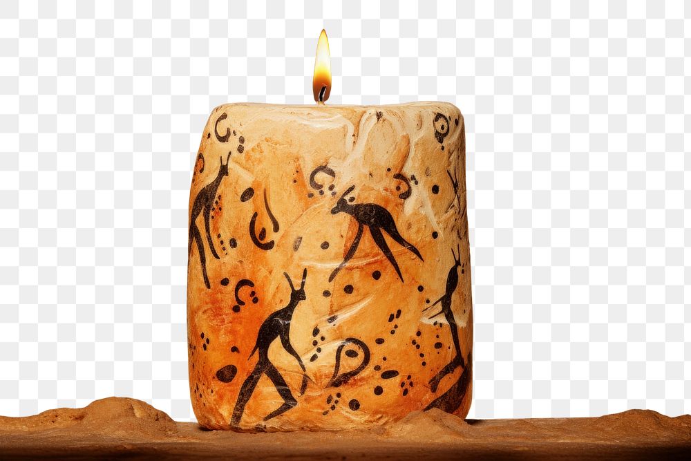 PNG Paleolithic cave art painting style of Candle candle representation illuminated.
