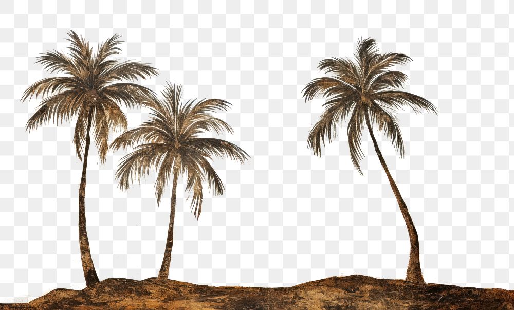 PNG Paleolithic cave art painting style of Coconut trees backgrounds outdoors nature.