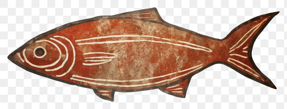 PNG Paleolithic cave art painting style of Fish fish animal wildlife.