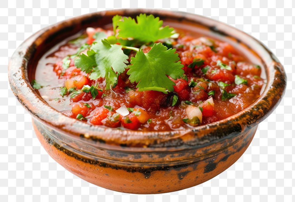PNG Bowl of mexican salsa sauce food white background vegetable.