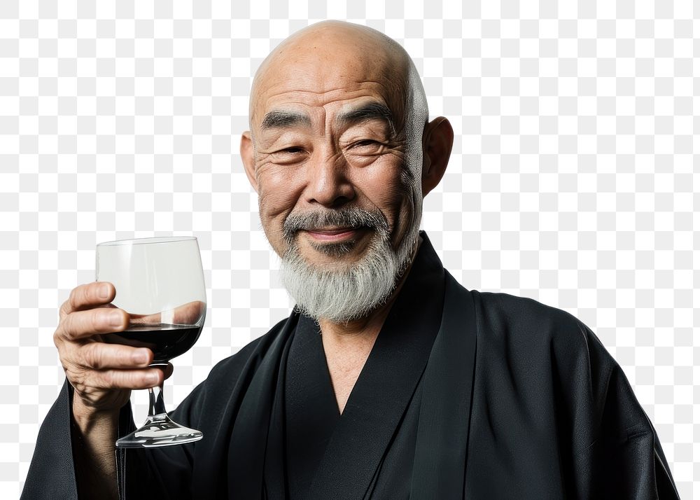 PNG Japanese man toasting sake portrait adult photo.