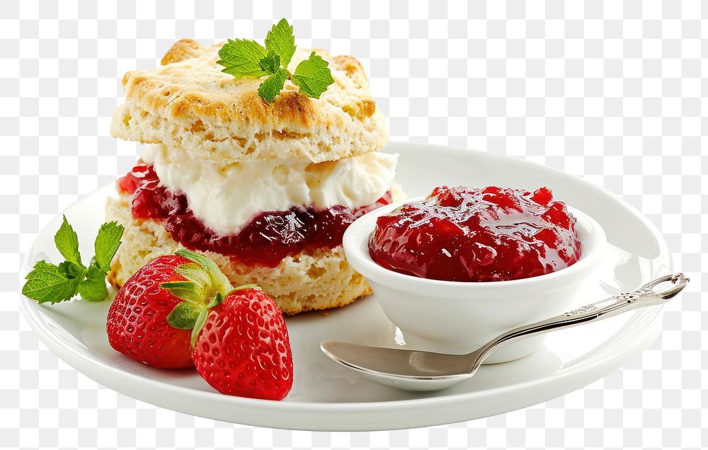 PNG Cream strawberry dessert fruit.
