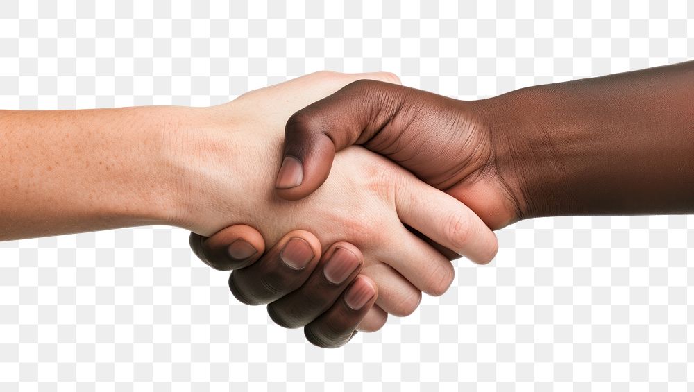 PNG Photo of shaking hands handshake white background agreement.
