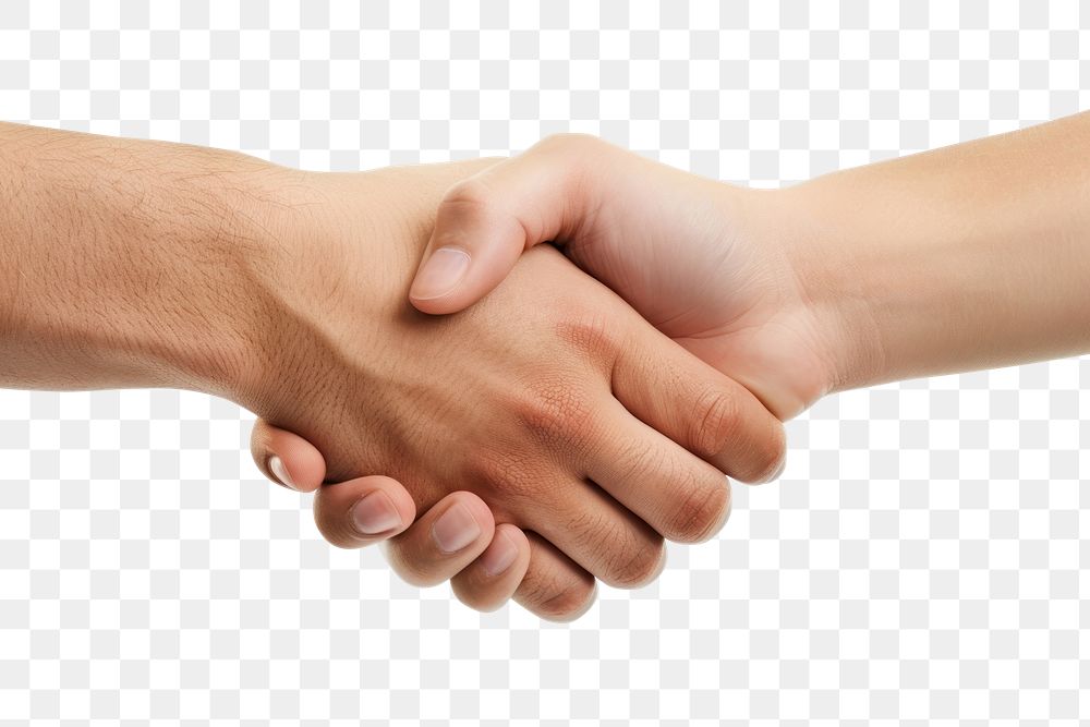 PNG Photo of shaking hands handshake white background agreement.