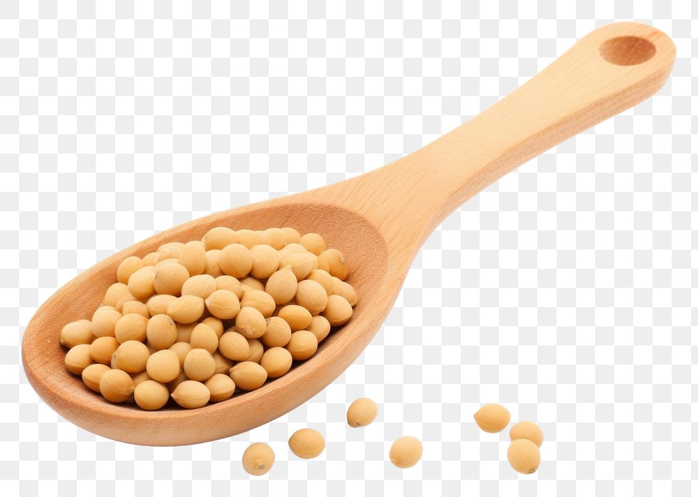 PNG Soybeans on wooden spoon vegetable plant pill.