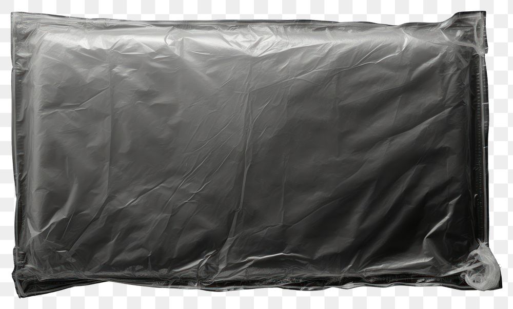 PNG Ripped plastic wrap in the middle black bag black background.