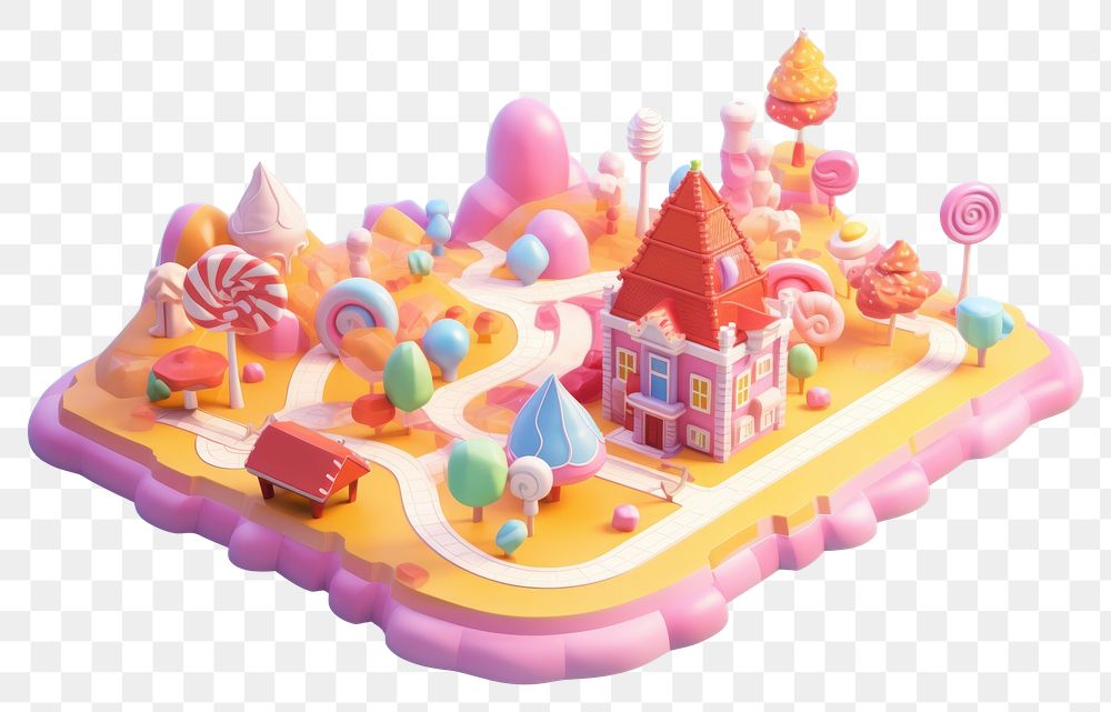 PNG  Cute candy world dessert representation confectionery.