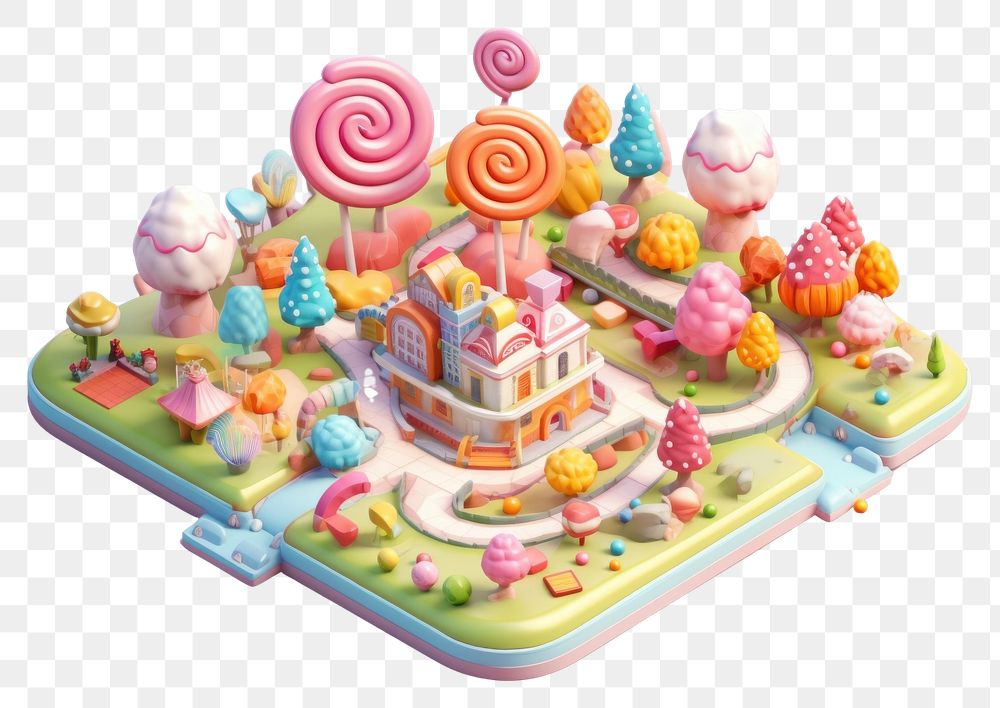 PNG  Cute candy world confectionery dessert icing.