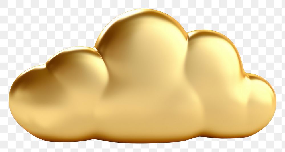 PNG Cloud gold shiny white background.