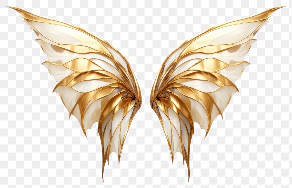 PNG Fairy wings gold white background accessories.