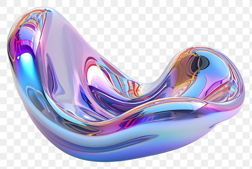 PNG Fluid shape iridescent white background accessories creativity.