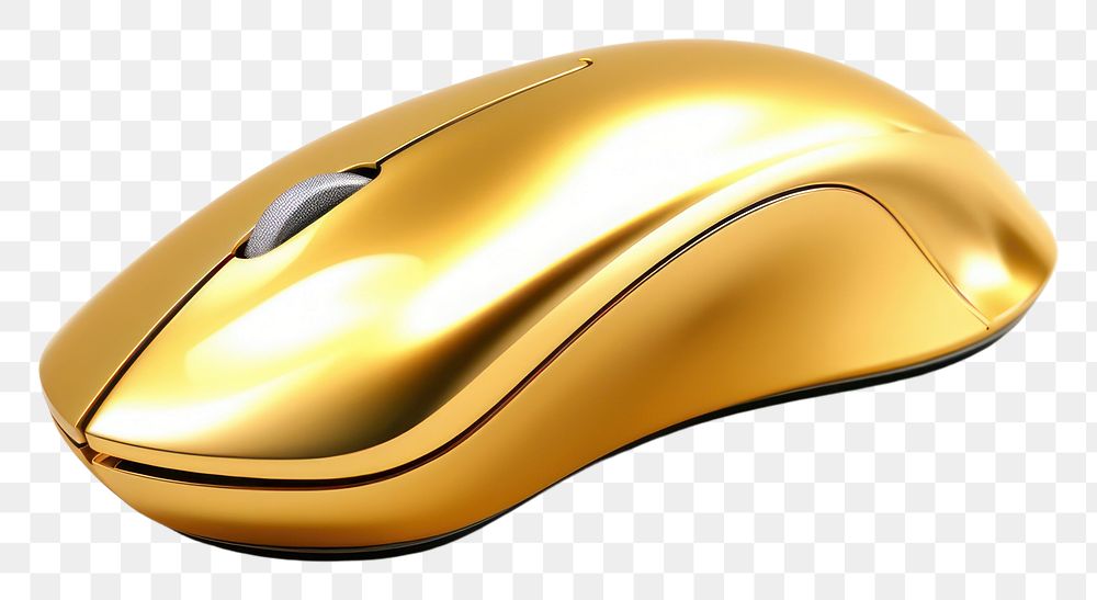 PNG Mouse computer shiny gold white background.