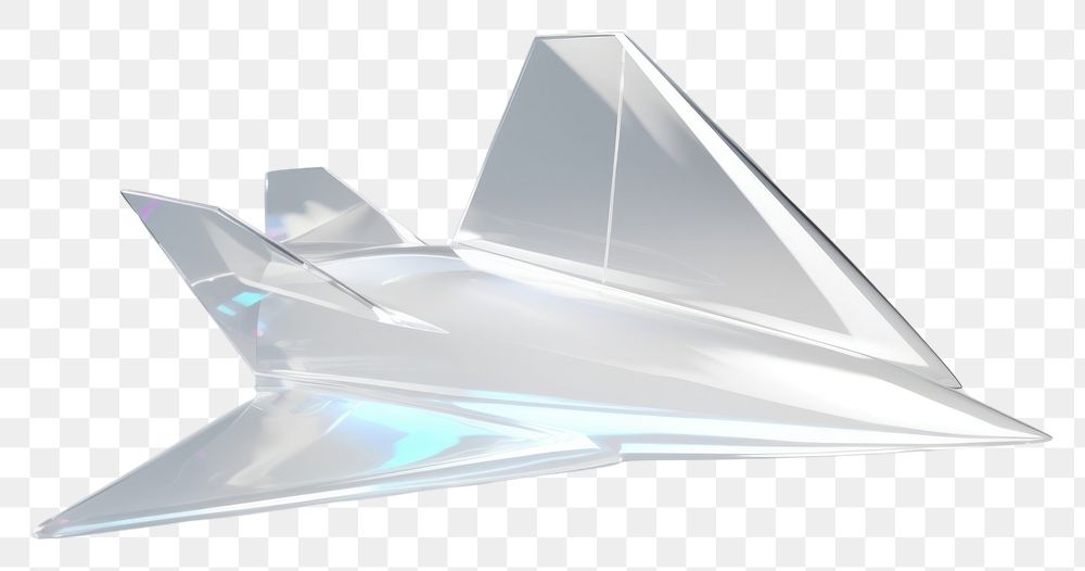 PNG  Paper plane crystal transportation simplicity.