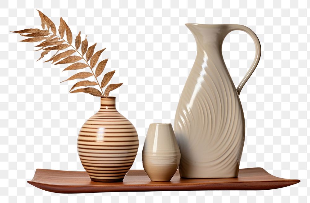 PNG Pottery off-white dish pottery plant vase.