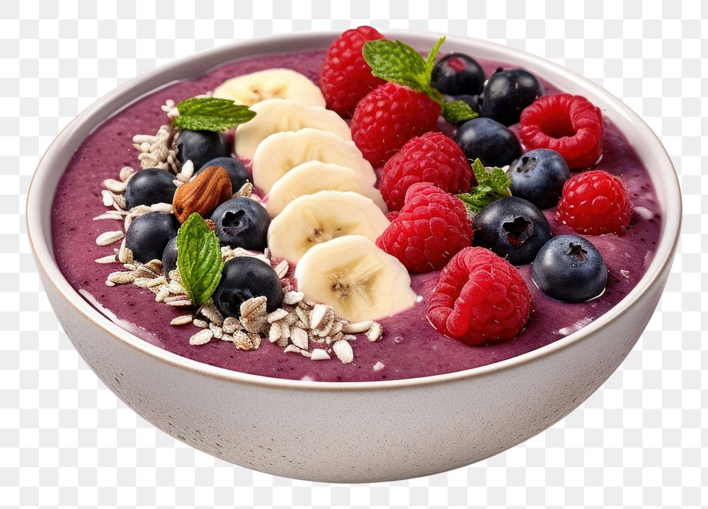 PNG Acai bowl blueberry raspberry fruit. AI generated Image by rawpixel.