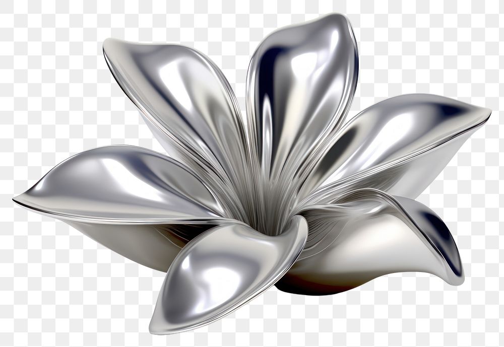 PNG Silver brooch shiny white background