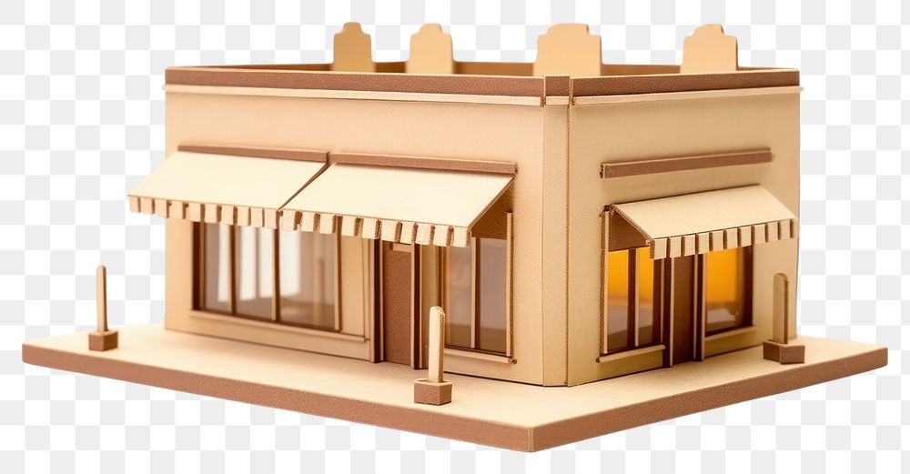 PNG Comercial building architecture toy white background.