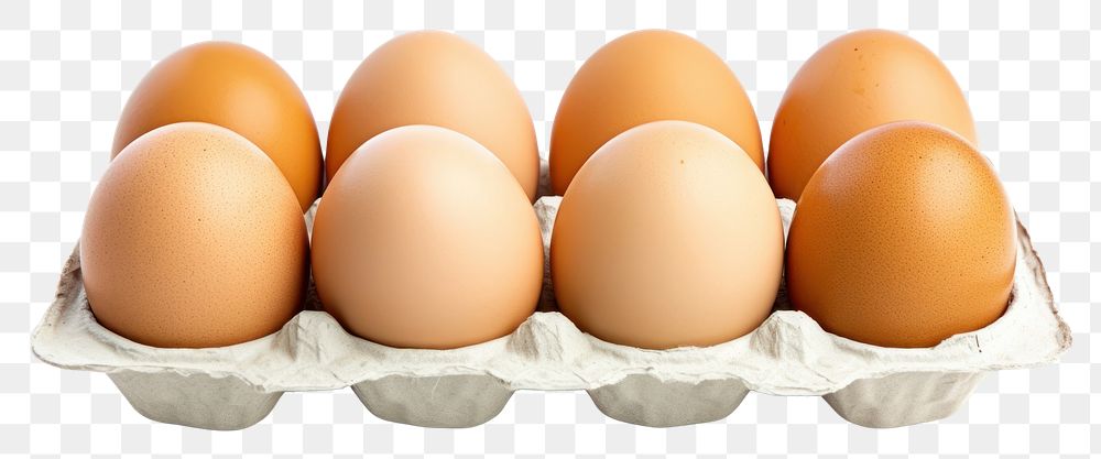 PNG Eggs on a tray food white background simplicity. AI generated Image by rawpixel.