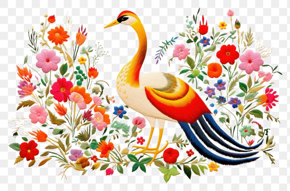 PNG  Embroidery painting pattern animal.