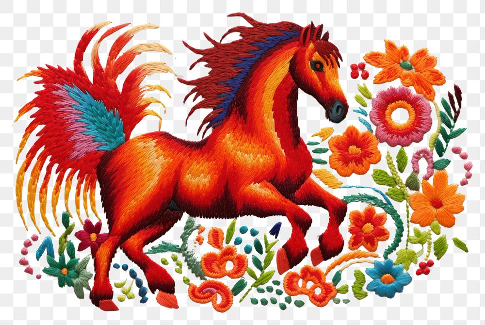 PNG  Horse embroidery pattern animal.