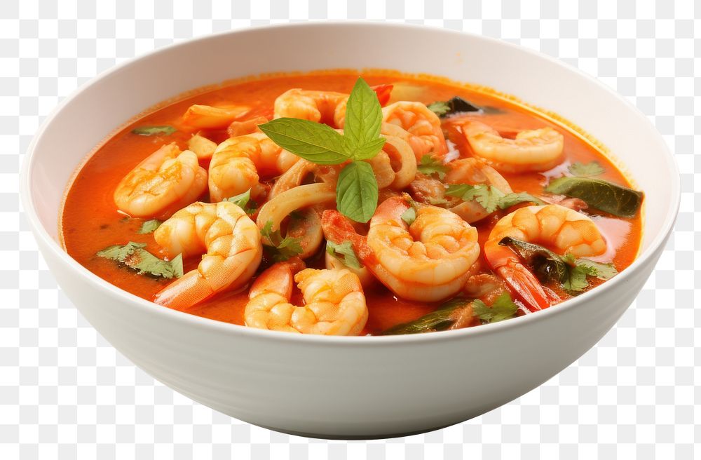 PNG Tom Yum Goong Thai seafood shrimp curry.