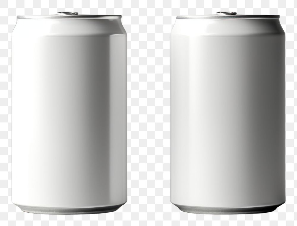 PNG  White Aluminum cans mockup aluminum white background refreshment.