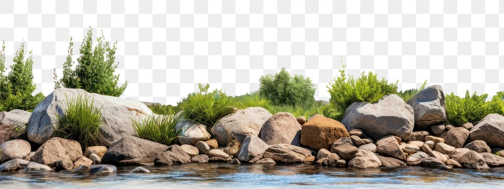 PNG River side landscape nature rock. AI generated Image by rawpixel.