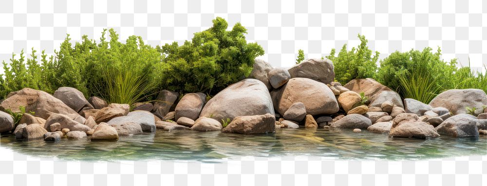 PNG River side nature rock landscape. AI generated Image by rawpixel.