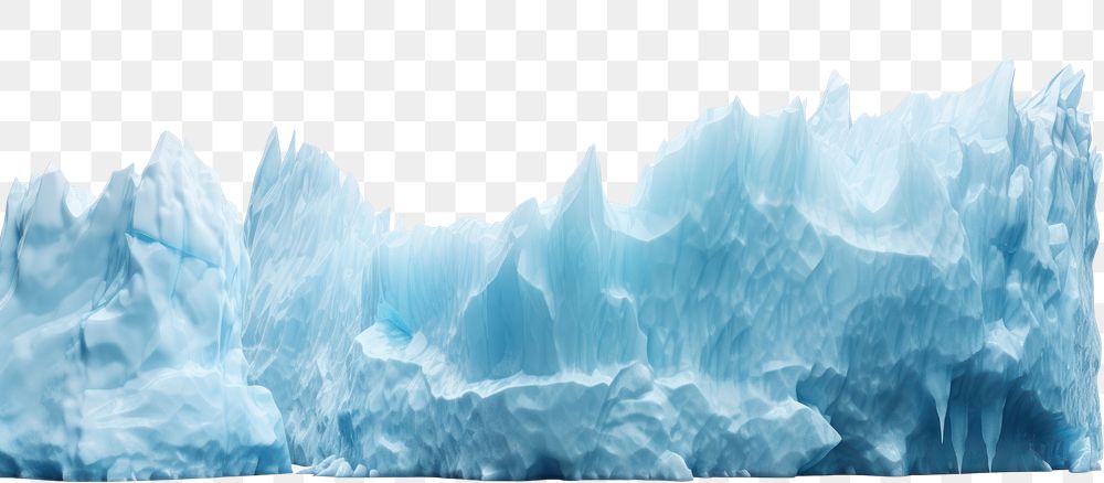 PNG Blue ice cliff nature glacier white background. AI generated Image by rawpixel.