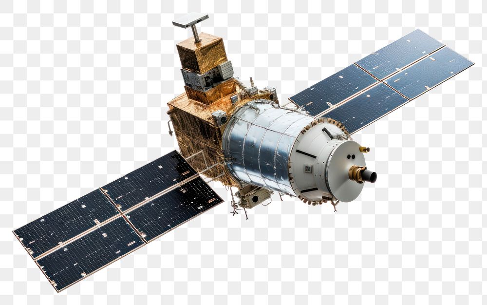 PNG Communication satellite space white background.