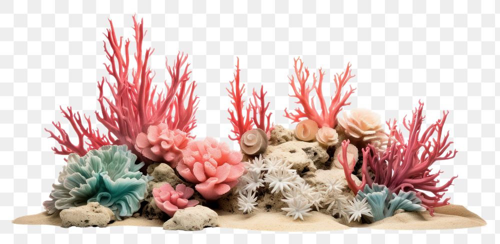 PNG Landscape coral and sea anemone nature outdoors white background. AI generated Image by rawpixel.