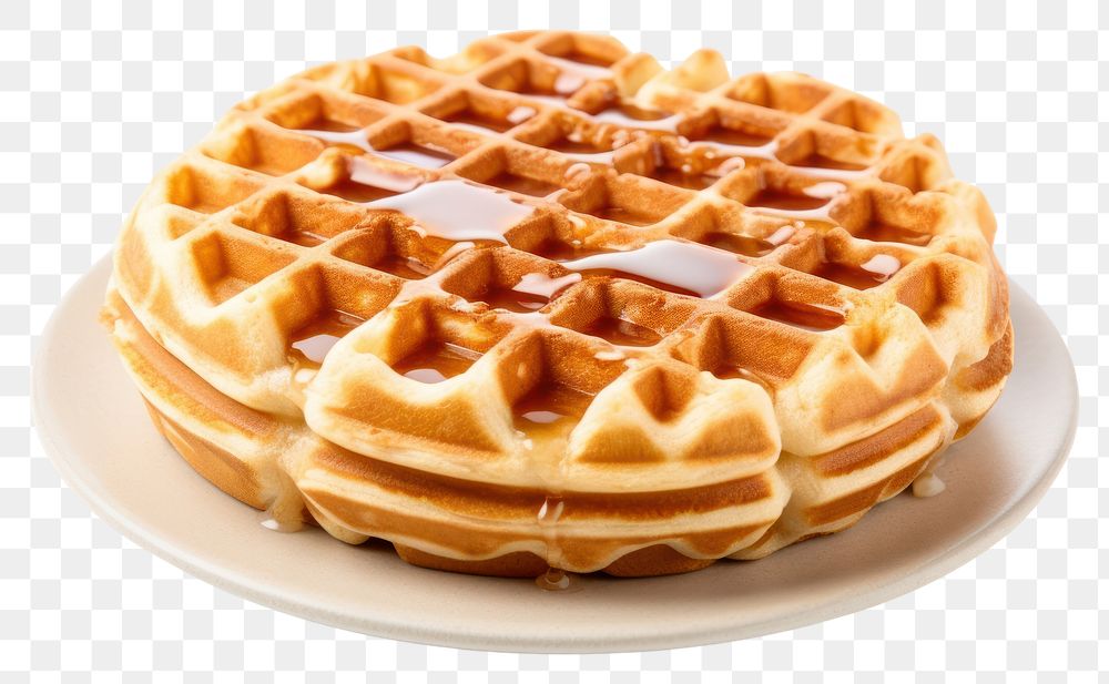 PNG Waffle plate food white background.