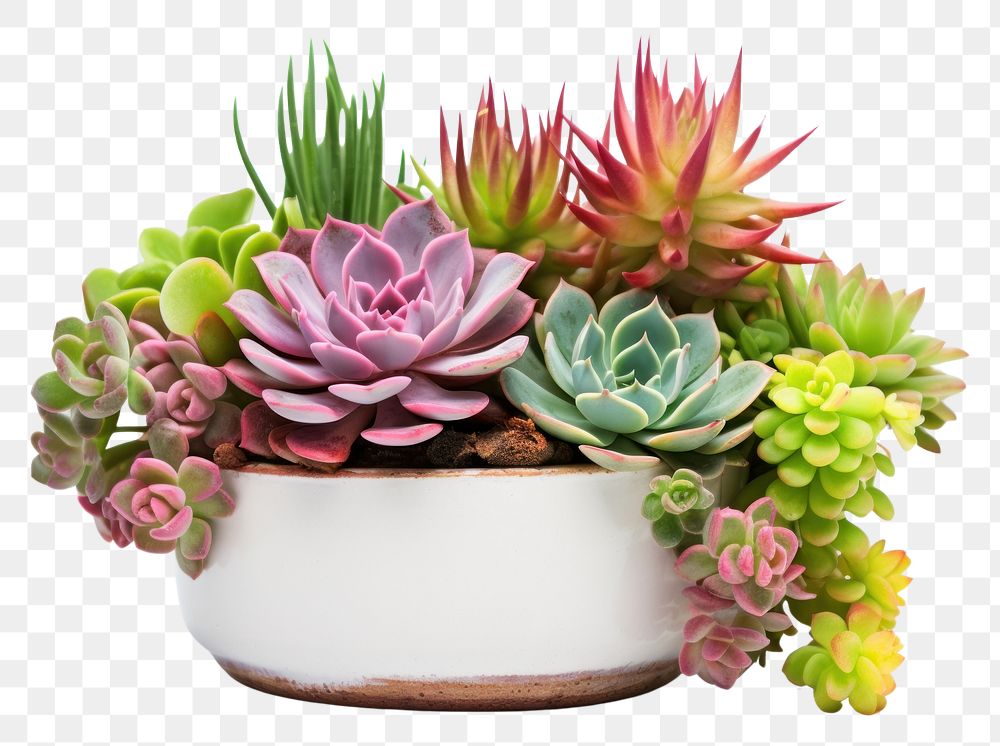 PNG Succulents flower plant white background.