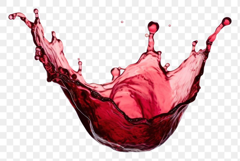 PNG Red wine splashing glass drink.