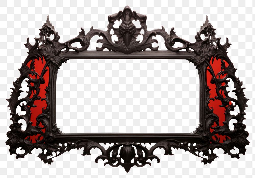 PNG Gothic mirror frame black