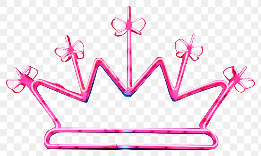 PNG Neon light crown black background.