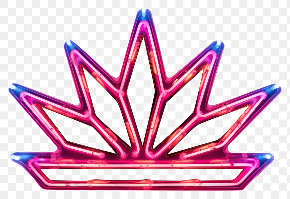 PNG Neon light crown sign.
