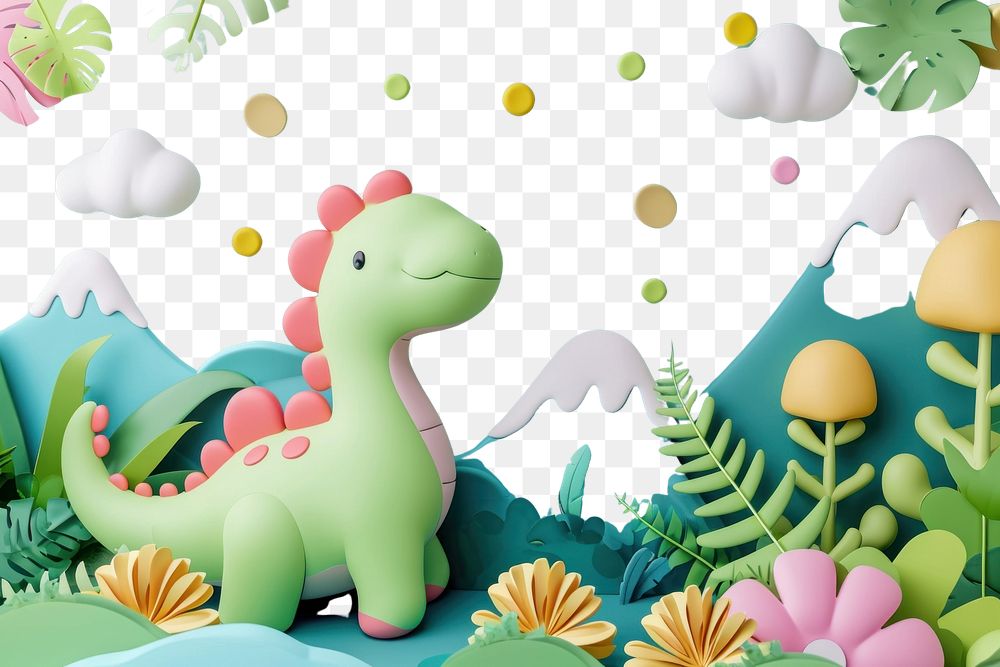 PNG  Cute dinosaur background cartoon backgrounds outdoors.