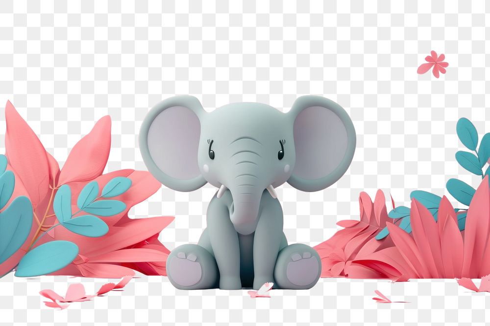 PNG  Cute elephant background cartoon wildlife animal.