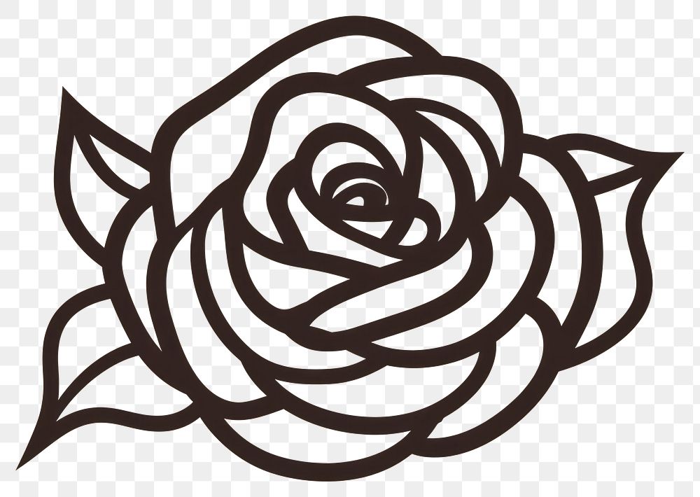 PNG Drawing rose flower cartoon plant line.