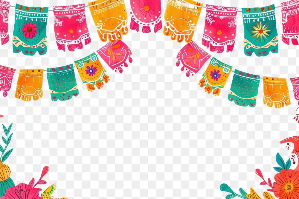 PNG Mexico bunting pattern celebration creativity.