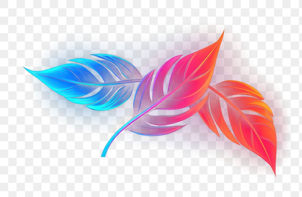 PNG  Leaf shape neon background nature plant lightweight. AI generated Image by rawpixel.