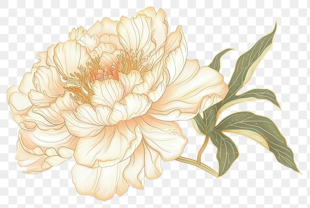 PNG Peony pattern drawing flower.