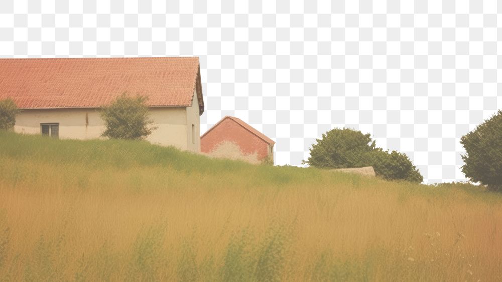 PNG  Village landscape architecture grassland.