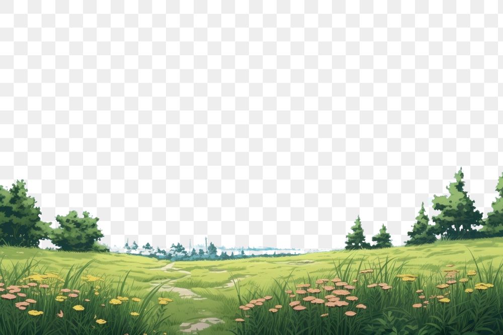 PNG Meadow landscape grassland outdoors. AI generated Image by rawpixel.
